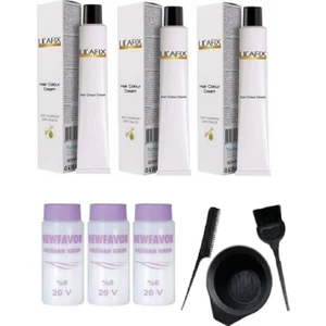 1.0 Siyah 3'Lü Krem Tüp Boya - 60 Ml (3 Adet Sıvı) + Boyama Seti