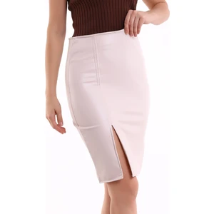 Yırtmaçlı Etek Kalem Etek Suni Deri Yırtmaçlı Derietek