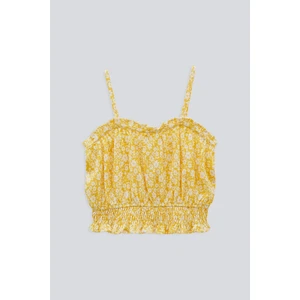 (Kids Girl) Çiçekli Askılı Crop