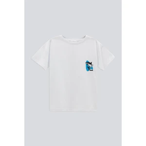 (Kids Boy) Nakışlı Kısa Kol Basıc T-Shırt