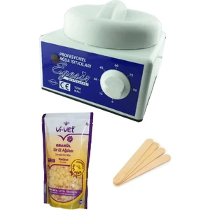 Sir Ağda Makinesi +Naturel Soyulabilen Boncuk Ağda + Spatula Seti