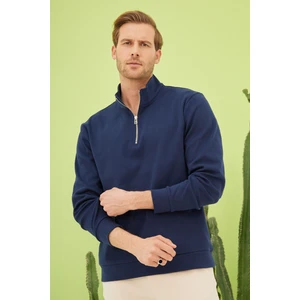 Erkek Yarım Fermuarlı Sweatshirt Lacivert