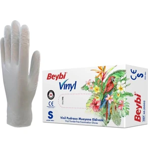 Pudrasız Vinil Eldiven S Beden Beyaz 100'lü