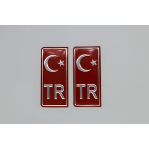Tr Plaka Sticker 2'li - Türkiye Plaka Sticker - Avrupa Birliği Plaka