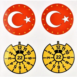 Plaka Sticker Pul Takımı 4 Bayrak Sticker