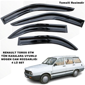Renault 12 Toros Stw Mügen Cam Rüzgarlığı Tüm Stw Kasalara Uyumlu 4 Lü Set Cam Rüzgarlığı-Caraks