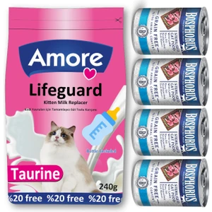 Lifeguard Yavru Kedi Süt Tozu 240GR ve Biberon ve Steril Konserve 4X415GR
