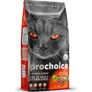 Pro Choice Pro 33 Adult Sterilised Somon ve Karidesli Kısırlaştırılmış Yetişkin Kedi Maması 15 kg
