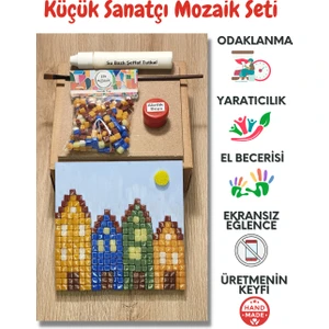 Zen Mozaik Çocuk Mozaik Seti-Dikkat ve El Becerisi Geliştirici Sanatsal Eğitici Oyuncak Unicorn/pony