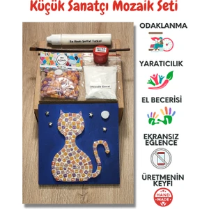 Zen Mozaik Çocuk Mozaik Seti-Dikkat ve El Becerisi Geliştirici Sanatsal Eğitici Oyuncak - Kedi