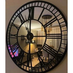 Eyka Store Duvar Saati Dekoratif , Büyük Aynalı Duvar Saati, -50 cm