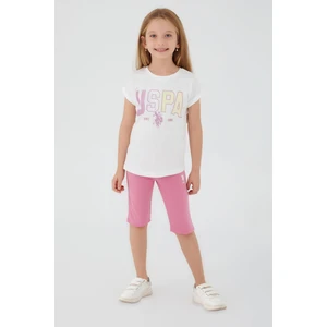 U.S. Polo Assn. Shapeless Writing Krem Kız Çocuk Bermuda Takım