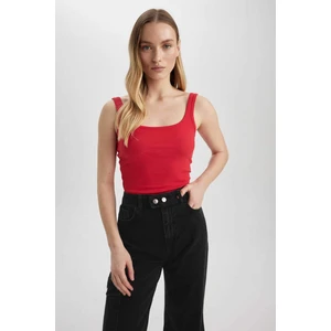 Slim Fit Kare Yaka Fitilli Kaşkorse Atlet X9420AZ23SM
