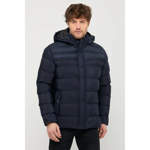 Erkek Kapüşonlu Lacivert Su ve Rüzgar Geçirmez Regular Şişme Kaban&mont