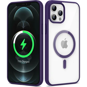 Apple iPhone 12 Pro Max Kılıf Silikon Kenarlı Renkli Magsafeli Sert Ege Kapak