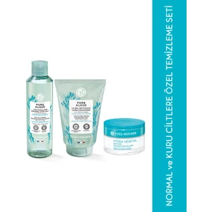 Yves Rocher Normal/Kuru Ciltler Orjinal Boy Yüz Temizleme Jeli, Temizleme Suyu, Nemlendirici Krem Seti