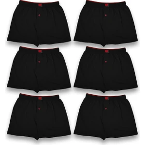 Erkek 6 Adet Penye Düğmeli Boxer Premium Paket