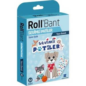 Bant Sevimli Patiler yaara Bandı 12 Adet 2 Kutu