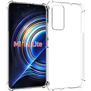 Case 4U Xiaomi Mi 12 Lite Kılıf Darbe Emici Köşe Korumalı Anti Shock Şeffaf Silikon Şeffaf