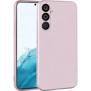 Case 4U A34 Uyumlu Kılıf Kamera Korumalı Premier Silikon Lüks Ince Mat Renkli Yumuşak Silikon Kapak Rose Gold