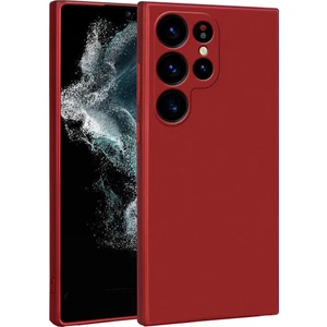 Case 4U Samsung Galaxy S23 Ultra Uyumlu Kılıf Kamera Korumalı Premier Silikon Lüks Ince Mat Renkli Yumuşak Silikon Kapak Kırmızı