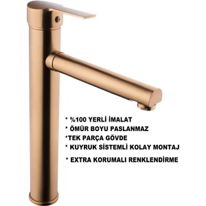 Class Armatür Çanak Mat Bakır Lavabo Bataryası