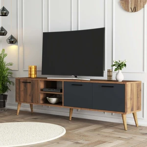 Exxen 180 cm Ahşap Ayaklı Tv Ünitesi Hat - Antrasit 1581