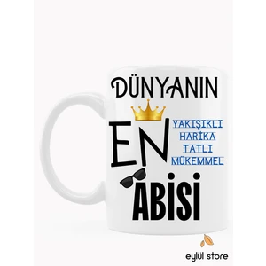 Eylül Design Abi Temalı Yazılı Özel Tasarım Baskılı Kupa Bardak Doğum Günü Hediye