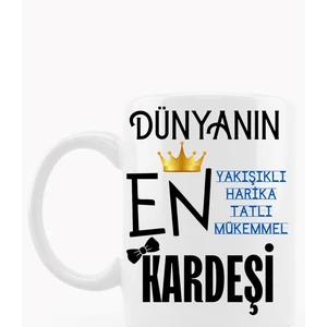 Eylül Design Erkek Kardeş Temalı Yazılı Özel Tasarım Baskılı Kupa Bardak Doğum Günü Hediye