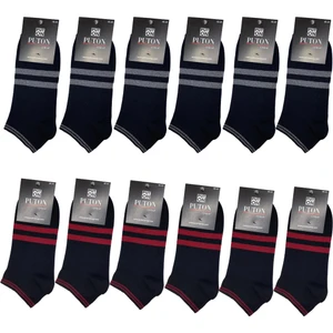 Puton Çorap Çizgili ERKEK12'LI Patik Çorap Set