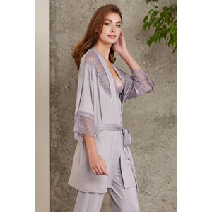 Pierre Cardin  Dantelli Penye 3'lü Kadın Pijama Takımı  2820