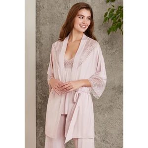 Pierre Cardin  Dantelli Penye 3'lü Kadın Pijama Takımı  2820