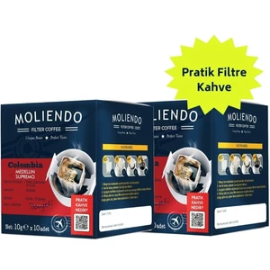 Moliendo Colombia Medellin Supremo Pratik Filtre Kahve Avantaj Paketi 2*10 Toplam 20 Adet