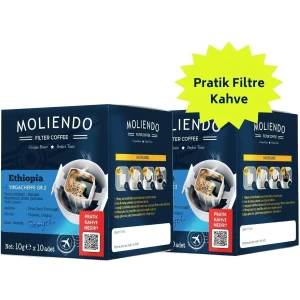 Moliendo Ethiopia Yirgacheffe Pratik Filtre Kahve Avantaj Paketi 2*10 Toplam 20 Adet