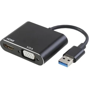 Temiz Pazar USB 3.0 To HDMI VGA 1080P Monitör Genişletici Çevirici Dönüştürücü Adaptör