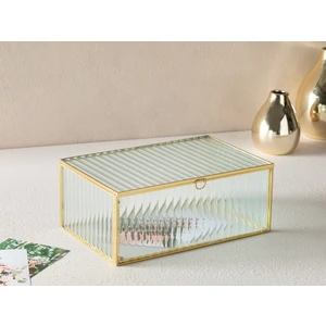 English Home Deluxe Cam Dekoratıf Kutu 14X16X6 cm Gold