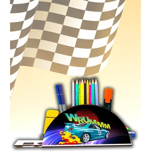 Ahşap Vip Wrummm Gökkuşağı Cetvelli Masaüstü Kalemlik Çocuklar Için Organizer NOTPAVIP119