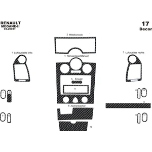 meriç cockpit design Renault Megane 2 Ön Torpido Kaplama Maun 17 Parça  2003-2009
