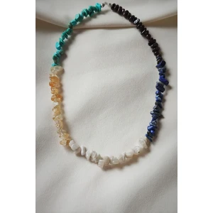 Bade Accessories Akrep Burcu Doğaltaş Kolye (Turkuaz,sitrin, Ay Taşı, Sodalit, Lal )