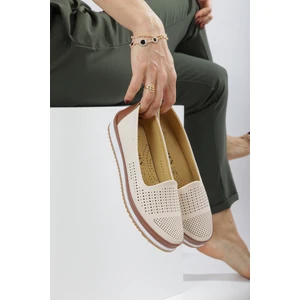 Kaof Shoes Kadın Bej Anne Babet Ayakkabı Anne Ayakkabısı Kadın Günlük Ayakkabı Kadın Klasik Ayakkabı Anne Ayakkabı