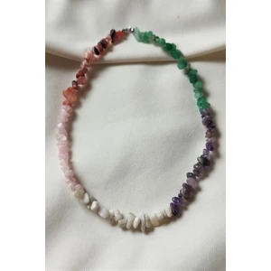 Bade Accessories Yengeç Burcu  Doğaltaş Kolye (Pembe Kuvars, Aventurin, Akik, Ay Taşı, Ametist)
