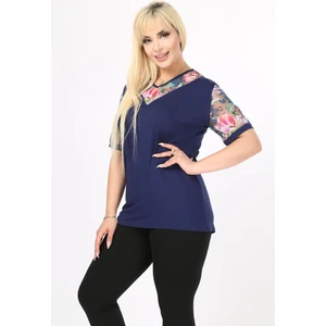 Kısa Kol  Büyük Beden Bluz 20E-17801
