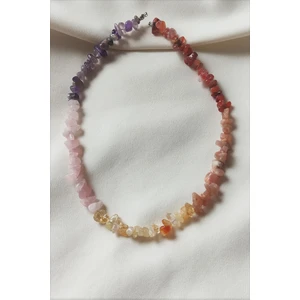 Bade Accessories Koç Burcu Doğaltaş Kolye (Sitrin, Ametist, Güneş Taşı, Pembe Kuvars, Akik)