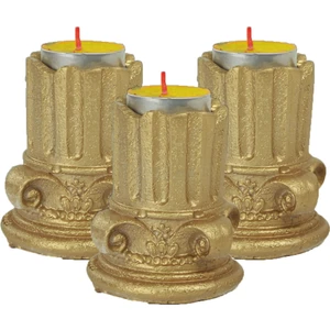 Mumluk Şamdan 3 Adet Tealight Uyumlu Tarihi Sütun Model