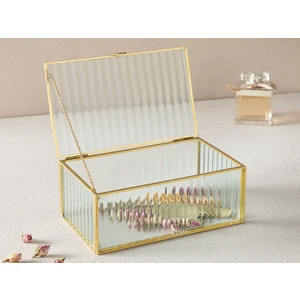 English Home Deluxe Cam Dekoratıf Kutu 10X11X6 cm Gold
