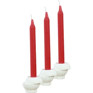 Mumluk Şamdan 3 Adet Tealight ve Ince Mum Uyumlu Kesik Model