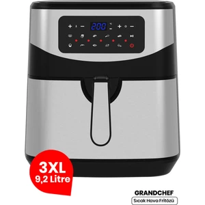 Grandchef  9.2 Litre Inox Geniş Hazneli 3xl Dokunmatik 10 Ön Ayarlı Airfryer Sıcak Hava Fritözü