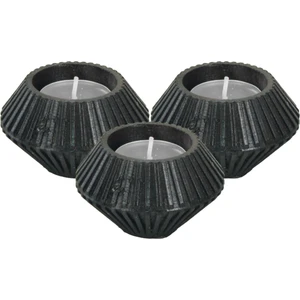 Mumluk Şamdan 3 Adet Tealight Uyumlu Elmas Çizgili Model