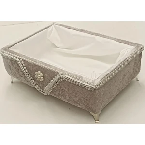 FNT Tasarım Fnt Metal Ayaklı Kadife Kaplı Havluluk Organizer Makyaj Kutu Hediyelik Bohçalık Çeyizlik