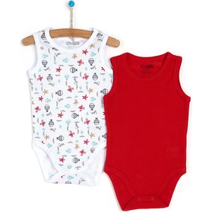 2li Jakarlı Balık Desen Atlet Body Erkek Bebek